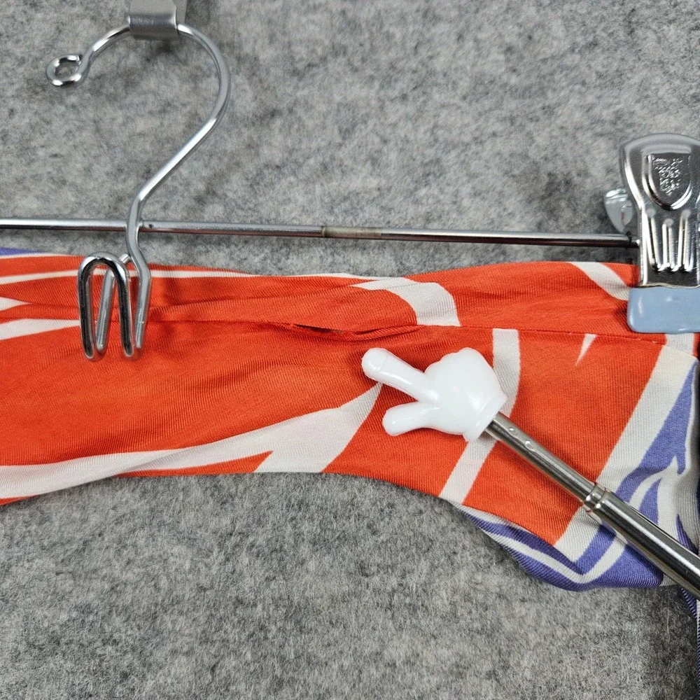 Unbranded‎ Head Neck Scarf Silk Blend Orange Blue White Abstract Print FLAWED